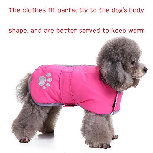 [Australia] - S-Lifeeling Pet Dog Two Sides Reflective Wear Fashion Autumn and Winter Warm Coat Cotton-Padded Dowan Jacket Clothing back length 14" pink 