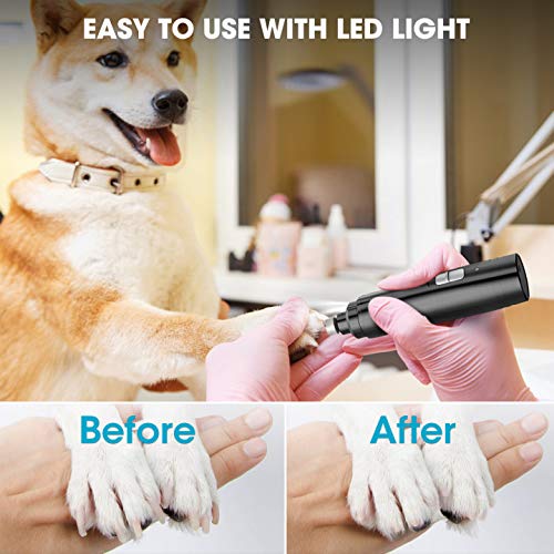 [Australia] - oneisall Dog Nail Clippers - Upgraded 2 Speed Cat Nail Grinder Professional Pet Nail Trimmer Paws Grooming & Smoothing Claw Care for Small Medium Large Dogs & Cats with LED Lighting 