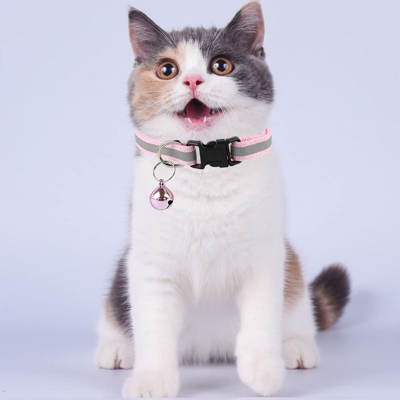 JVHLOV Pack of 6 reflective cat collars, adjustable collar for cats (19-32 cm), cat collar with safety clasp, adjustable to the weight of your cat - PawsPlanet Australia