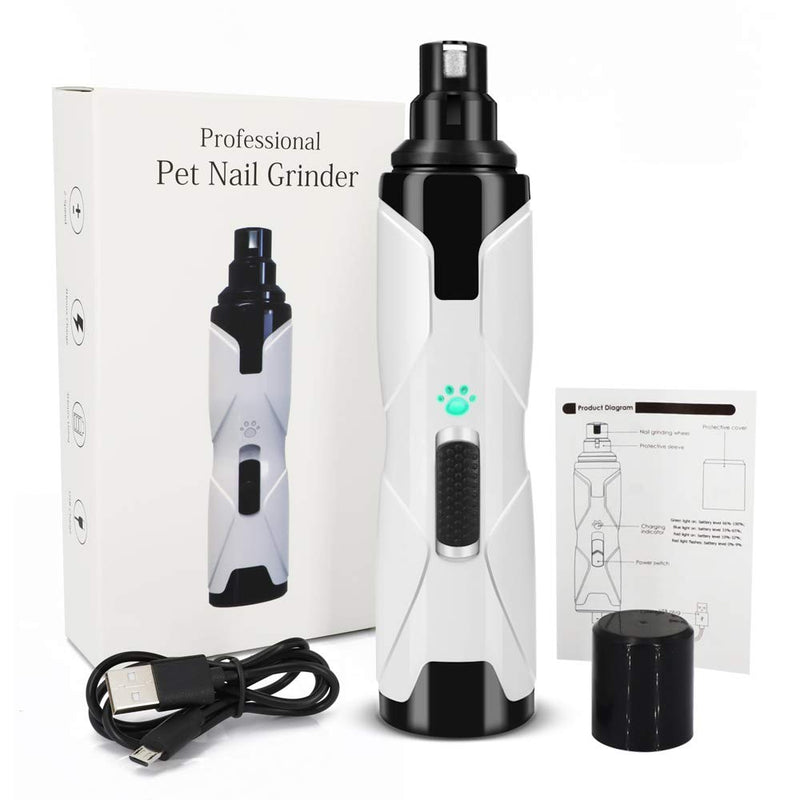 [Australia] - BLANDSTRS Dog Nail Grinder for Large Dogs Rechargeable Professional Dog Nail Trimmers with 3 Ports Electric Pet Nail Grinders for Small Medium Dogs & Cats - Low Noise & Painless 