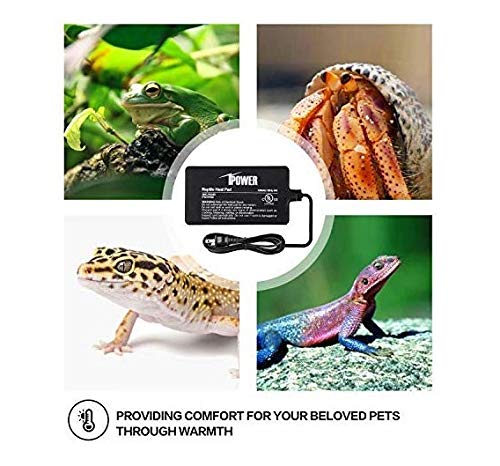 iPower Reptile Heating Pad Terrarium Heater Under Tank Heat Mat for Amphibians and Reptiles Pet 4" x 7" - PawsPlanet Australia