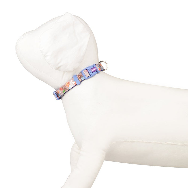 [Australia] - PETLOFT Dog Collar, [Nature Series] Adjustable Nylon Collars for Dogs in Various Patterns S Skeleton Brown 
