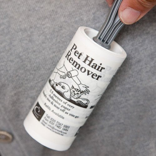 7.5m Clothes Brush For Pet Hair - Handy Lint Remover with the Stickiest Un-Perforated Paper on the Market. Refillable, Easy to Use and Long-Lasting with Fast UK Delivery. White Design Roller 1 - PawsPlanet Australia