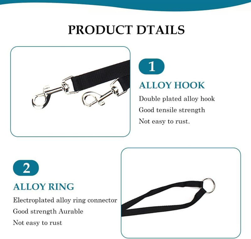 Hands-free leash, dog leash, double dog leash, nylon dog leash, no tangling, 360° rotating splitter double leash for two dogs, for small medium and large dogs running training - PawsPlanet Australia