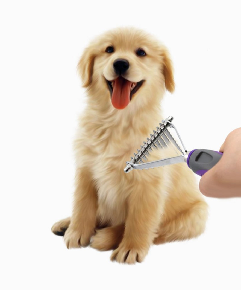 Undercoat Dematting Comb / Rake by Hertzko – Long Blades with Safety Edges - Great for Cutting and Removing Matted, Tangled, or Knotted Hair Undercoat - PawsPlanet Australia