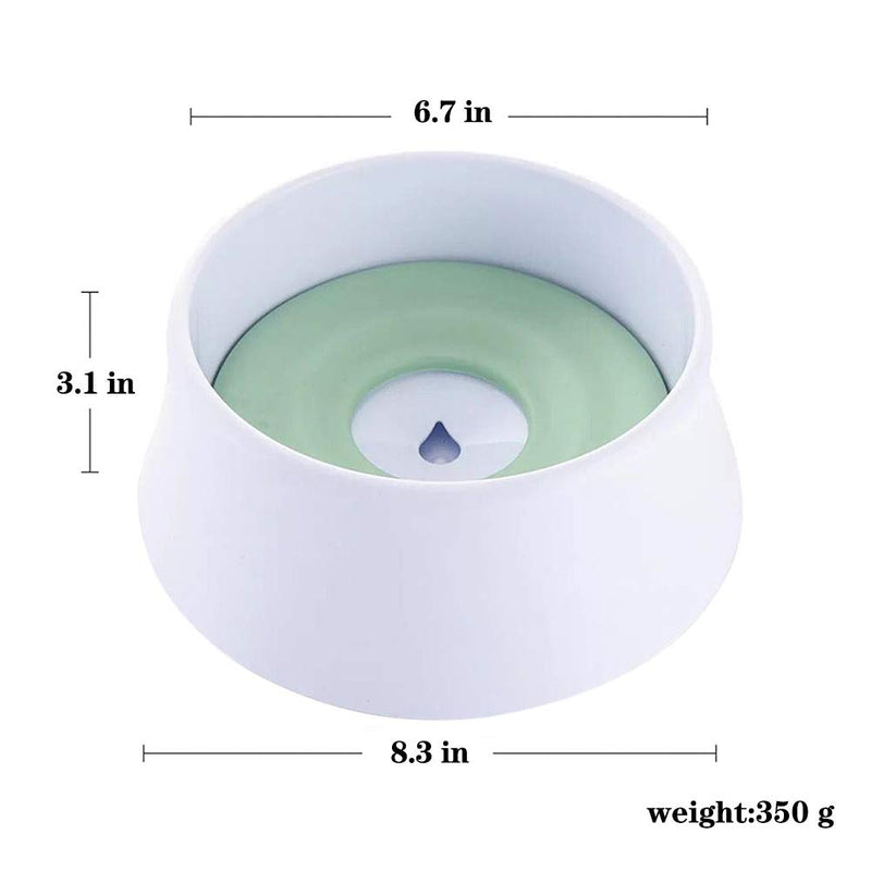 [Australia] - Aipety No Spill Slow Drinking Dog Cat Water Bowl, Large Capacity with Floating Disk Anti-Choking Puppy Pet Bowl Green 