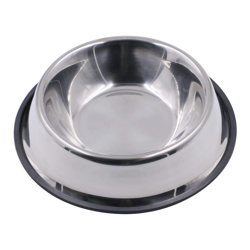 Bahob® Steel Dog Bowl with Rubber Base for Small Medium and Large Dogs, Pets Feeder Bowl and Water Bowl Perfect Choice Pack of 2 (M) M - PawsPlanet Australia