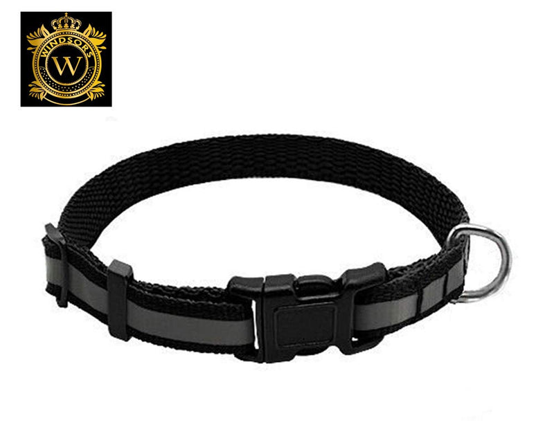 Windsors reflective ★collar dogs, puppy, kitten with bell ✔soft Nylon for protective sensitive skin designed to ✔reduce pressure on neck ✔Adjustable, ✔quick release, ✔buckle (Black) Black - PawsPlanet Australia