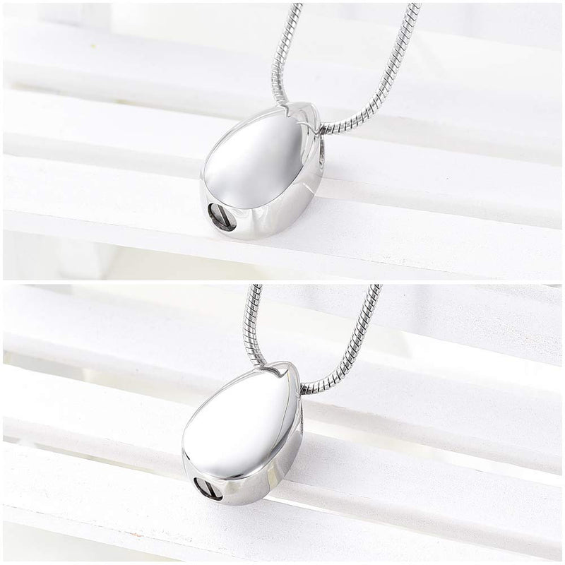 [Australia] - memorial jewelry Teardrop Stainless Steel Cremation Urn Necklace Pendant with Fill Kit Ashes Jewelry 