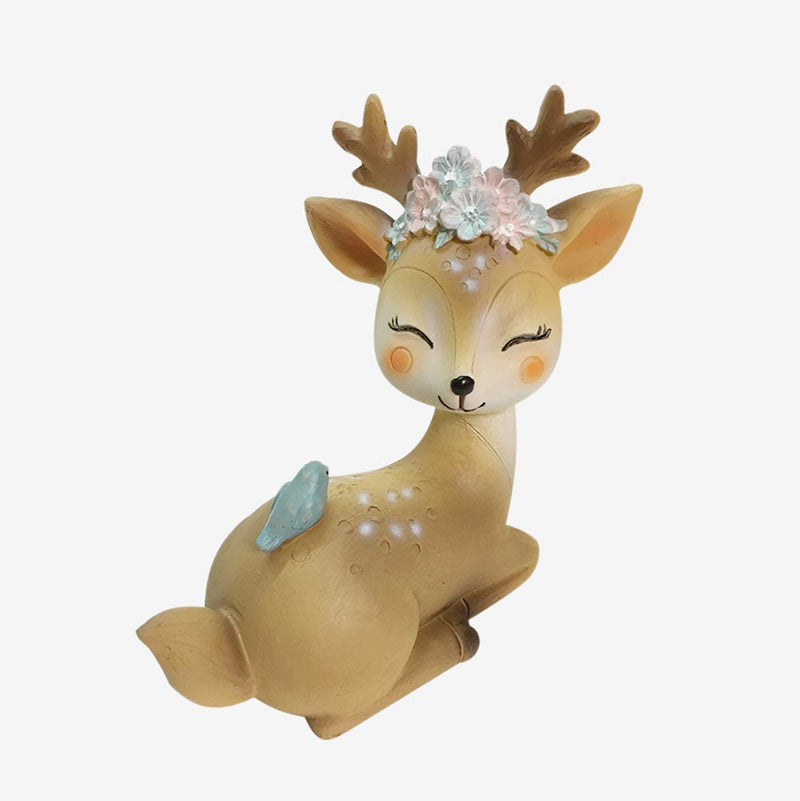 4.3 Inch Woodland Animal Deer Cake Topper Cute Baby Shower Party Decoration Deer Figurines Toy Christmas Miniature Doe Fawn Resin Ornament for Birthday Wedding Anniversary Quiet - PawsPlanet Australia