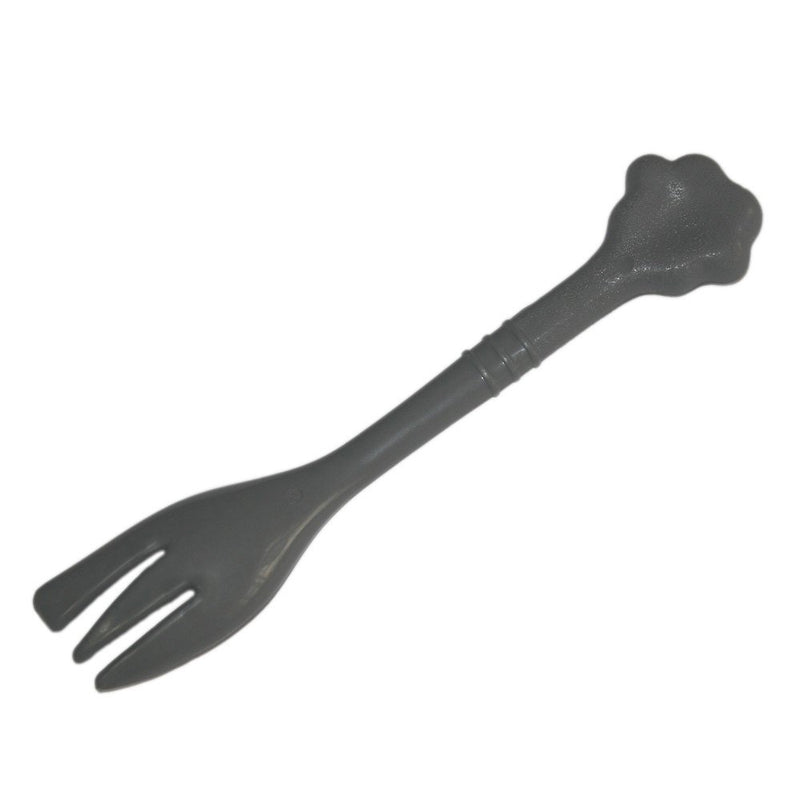 [Australia] - Pet Dog Cat Feeding Scooping Can Tin Food Fork Mixing Spoon Grey 7.48Inch 