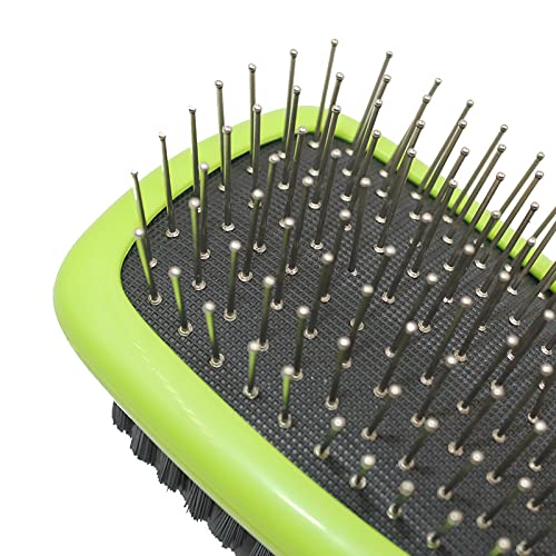 H&H Pets 2-Sided Grooming Brush Kit for Dogs & Cats - Pin Slicker Brush & Bristle Brush in One Tool, Puppy Supplies Dog Brush Set Perfect for Dogs and Cats Hair Brush Dog Supplies Soft Bristles 2 IN 1 2 IN 1 BRUSH - PawsPlanet Australia