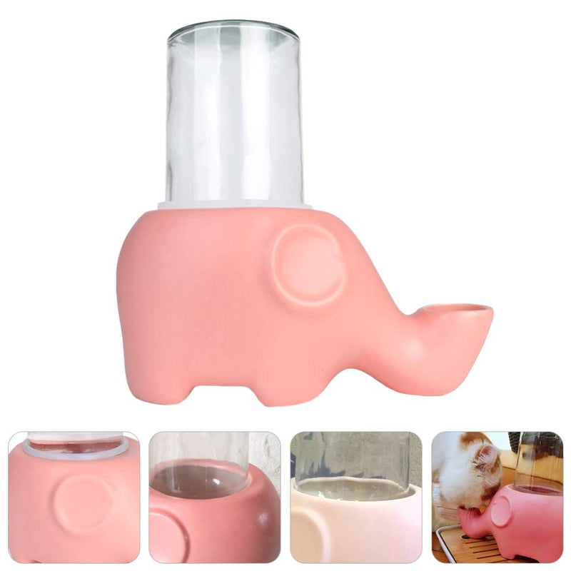 POPETPOP Cat Water Fountain Ceramic Pet Water Dispenser Automatic Waterer Drinking Fountain Bowl for Cats Kittens Dogs Pink - PawsPlanet Australia