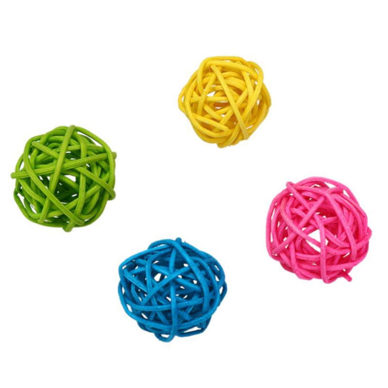 Balacoo 10Pcs Willow Branch Ball Durable Hanging Small Nontoxic Rattan Ball for Chewing Parrot Small Animals 5cm Assorted Color - PawsPlanet Australia