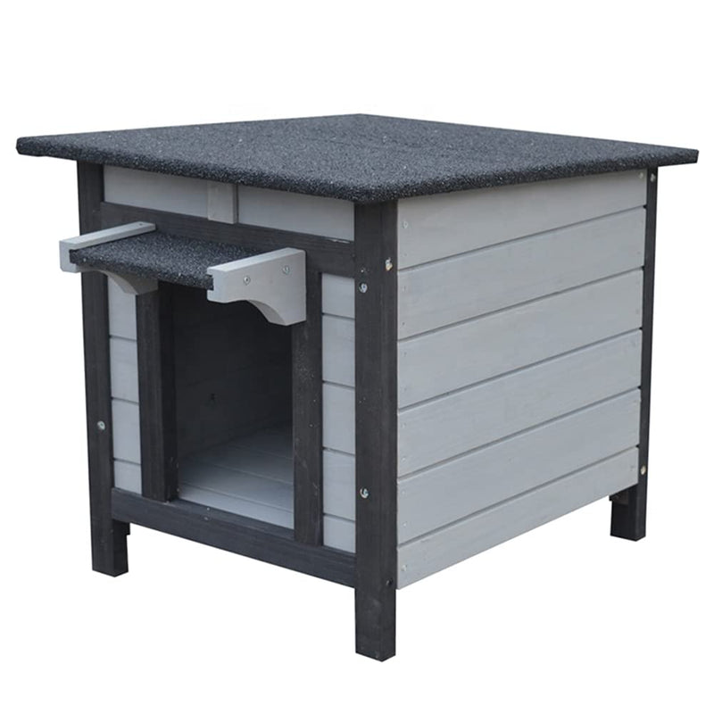 BUNNY BUSINESS Rabbit/Guinea Pig/Cat Wooden Hide House Run Hide - 50 x 42 x 43cm (DARK GREY) DARK GREY - PawsPlanet Australia