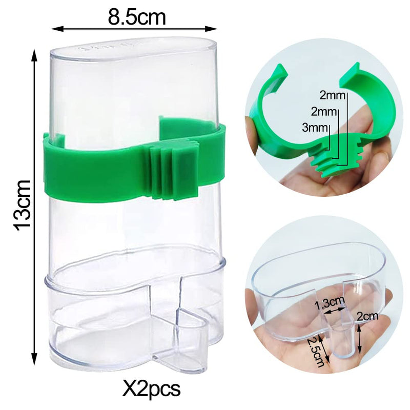 2 PCS Automatic Bird Water Dispenser Parrot Bird Water Feeder Bottles Bird Drinker Seed Food Container Parakeet Cage Accessories for Parakeet Budgies Cockatiel Lovebird Small Birds Canary Finch - PawsPlanet Australia