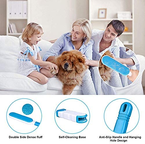 Pet Hair Remover, Pet Fur Remover, Cat Hair Remover, Dog Hair Remover, Lint Brush, Pet Hair Remover Brush with Self-Cleaning Base Efficient Double-Sided Perfect for Clothing, Couch, Carpet, Furniture - PawsPlanet Australia