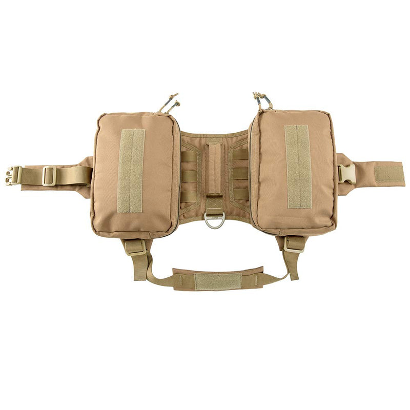 [Australia] - JIEPAI Tactical Dog Harness Military Training Patrol K9 Service Dog Vest Adjustable Working Dog Vest with Handle for Small Large Dogs M-L Advanced Version Coyote Brown 