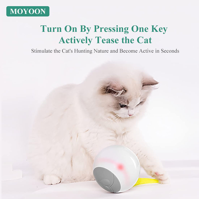 MOYOON Cat Dog Toy, Almost Indestructible Multifunctional Teeth Cleaning and Gum Massage Dog Chew Toys | Interactive Cat Toy with Bell Little Feather Tail, Pet Toys for Your Choose Cat Rolling Toy - PawsPlanet Australia