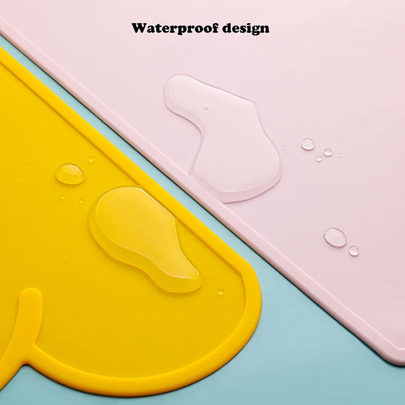 Love Dream Silicone Pet Feeding Food Mat Dog Cat Placemat Mat with Raised Edge, Anti-Slip Waterproof Pet Bowl Mats Pet Food Tray Black - PawsPlanet Australia