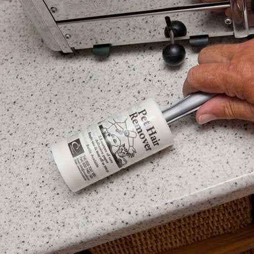 7.5m Clothes Brush For Pet Hair - Handy Lint Remover with the Stickiest Un-Perforated Paper on the Market. Refillable, Easy to Use and Long-Lasting with Fast UK Delivery. White Design Roller 1 - PawsPlanet Australia