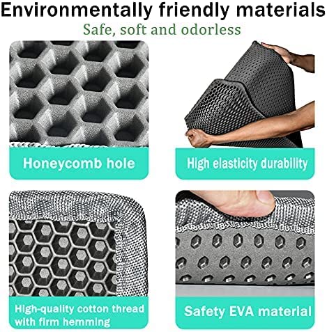 Louis Donné cat litter box mat, cat litter mat, cat litter box underlay, honeycomb design, cat litter box mat, waterproof double layer design, honeycomb cat litter mat (30 x 30 cm, grey) 30 x 30 cm grey - PawsPlanet Australia
