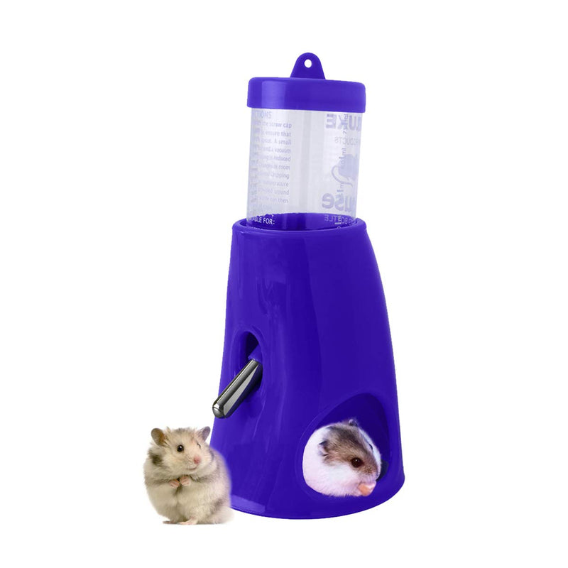 VILLCASE Hamster Water Bottle,2 in 1 Drinking Dispenser Feeder Hanging Drinking Dispenser Pet Supplies with Plastic Base Hut for Hamster (Green) Green - PawsPlanet Australia