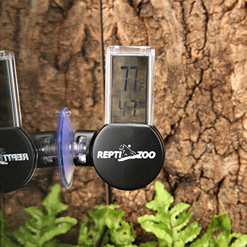 REPTI ZOO Reptile Terrarium Thermometer Hygrometer Digital Display Pet Rearing Box Reptiles Tank Thermometer Hygrometer with Suction Cup - PawsPlanet Australia