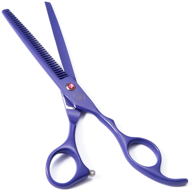 Moontay Grooming Scissors Dog Scissors Professional Dog Grooming Scissors Set Dog Scissors Pet Grooming Scissors with Curved/Straight/Chunker/Thinning Scissors Purple Purple - PawsPlanet Australia