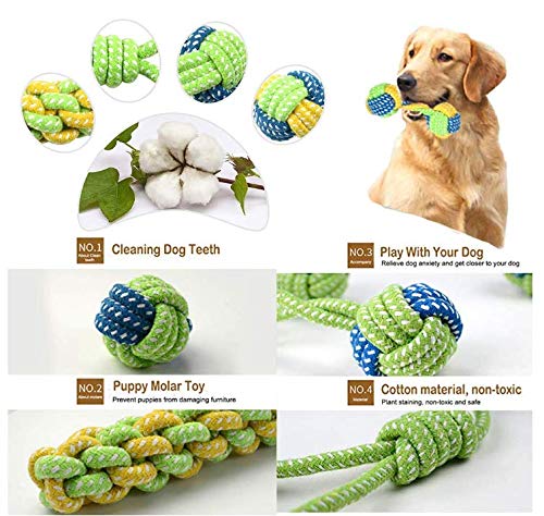 Anlising Toy Set Rope 7 Pcs Dog Chew Toy Puppy Molar Toy Various Styles of Dog Toy Tooth Cleaning Plush Rope Suitable for puppies, small dogs, medium-sized dogs - PawsPlanet Australia