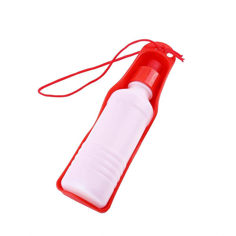 Pssopp 250ml/500ml Portable Pet Travel Water Bottle Dogs Cats Water Dispenser Puppy Drinking Feeding Fountain Bottle Pet Drinking Feeding Tool for Pets Outdoor Walking(500ml Red) 500ml Red - PawsPlanet Australia