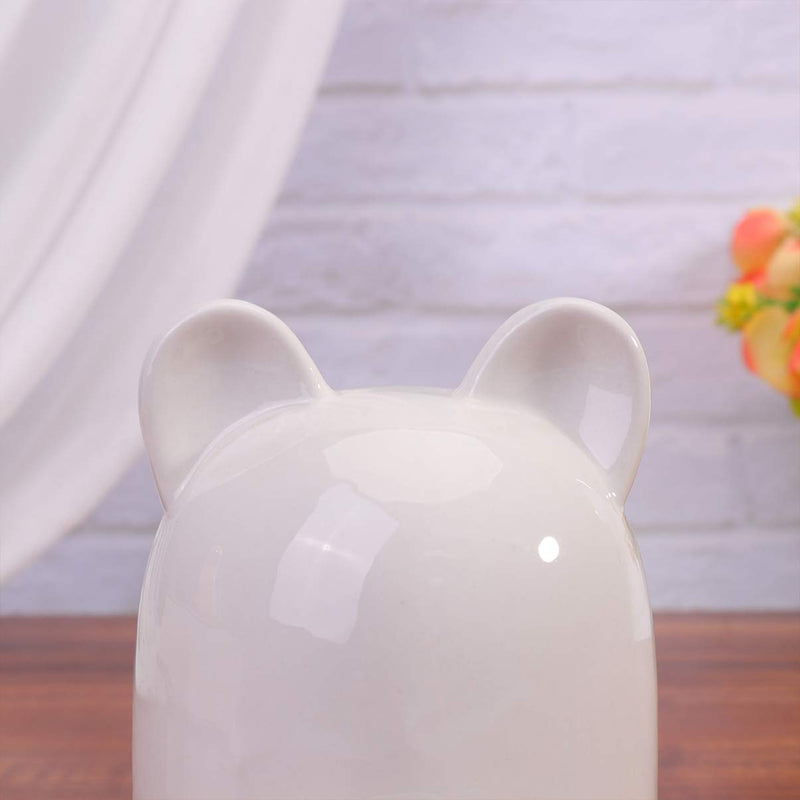 POPETPOP Hamster Water Bottle Guinea Pig Drinking Bowl Feeder Bottle Ceramics Slient Automatic Waterer for Small Pets Bird Hedgehog Chinchilla Ferret - 100ml White - PawsPlanet Australia