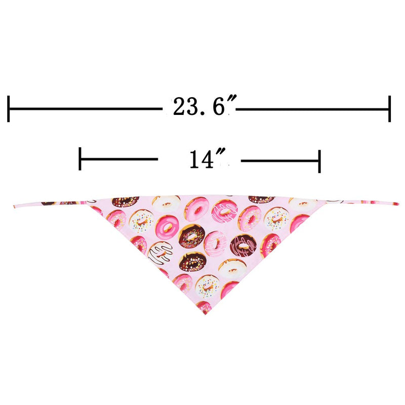 KZHAREEN Dog Bandana Reversible Triangle Bibs Scarf Accessories for Dogs Cats Pets Small doughnut - PawsPlanet Australia