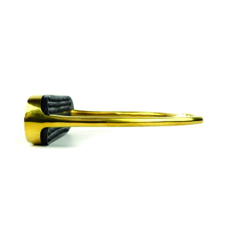 AK Stainless Steel Plane Horse Riding Equestrian Stirrups with Black Treads (Gold, 3.75'') 3.75'' Gold - PawsPlanet Australia