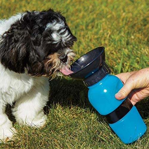 JJMax Dog Travel Water Bottle with Drinking Spout and Pooper Scooper Sets (Blue Bottle) Blue Bottle - PawsPlanet Australia