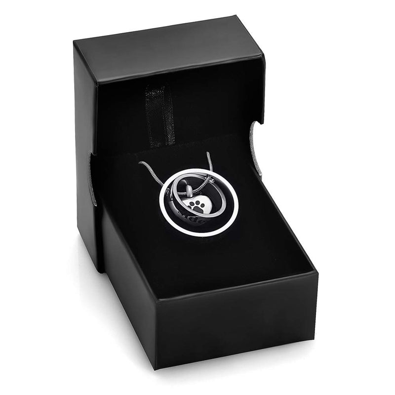 memorial jewelry Forever in My Heart,No Longer by My Side Cremation Pet Urn Necklace Screw Opens and Lock Ashes Pendant Jewelry for Dog Cat Steel-Paw - PawsPlanet Australia