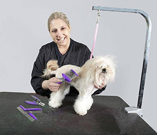 HERTZKO Double Sided Flexible Slicker Brush Removes Loose Hair, Tangles, and Knots, Flexible Head Contours on Your Pet’s Skin - Suitable for Dogs and Cats Double-sided - PawsPlanet Australia