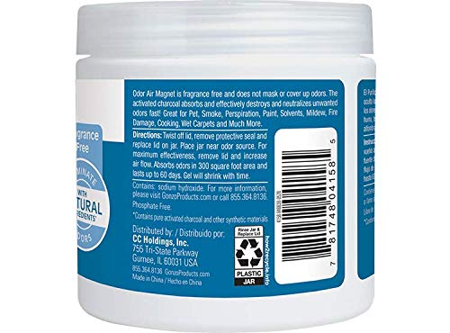 Gonzo Natural Magic Odor Air-Magnet with Activated Charcoal - 14 Ounce (2 Pack) - Odor Eliminator for Car Closet Bathroom and Pet Area Captures and Absorbs Smoke Odors - PawsPlanet Australia