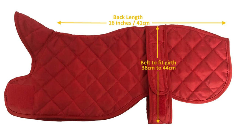 Cosipet Greyhound Anorak Nylon Coat, 41 cm, Red - PawsPlanet Australia