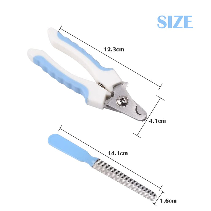 BAOSROY Stainless steel claw pliers for dogs and cats, claw scissors, claw scissors for dogs and cats with nail file, stainless steel claw pliers, claw care cutter for pets, nail clippers... blue - PawsPlanet Australia