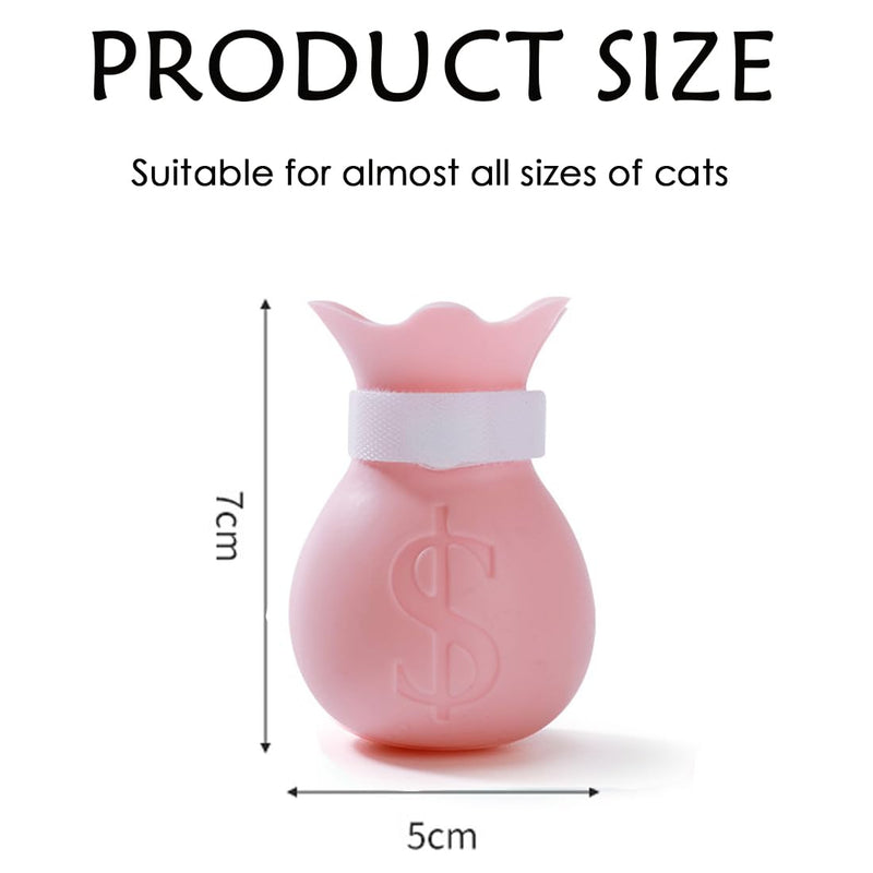 Pack of 4 anti-scratch boots: silicone cat shoes with adjustable paw protection for bathing, shaving, examining and treating cats.（powdered）Pink anti-scratch boots - PawsPlanet Australia