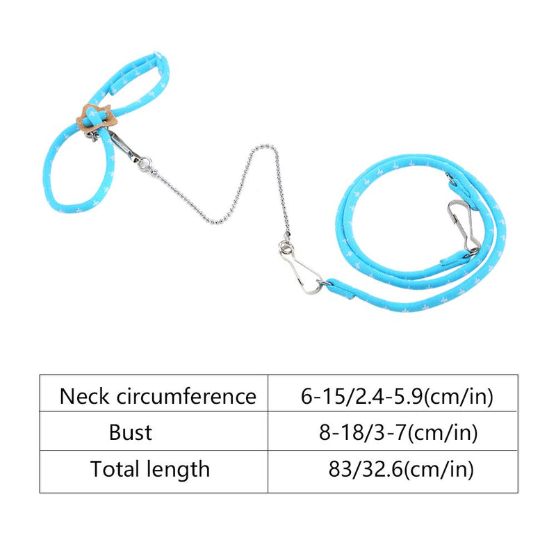 Pet Hamster Harness, Adjustable Outdoor Training Lead Leash Colorful Traction Rope Anti-bite Chest Straps Vest Leash for Hamster Gerbil Rat Mouse Ferret Chinchilla Glider Squirrel Small (Blue) Blue - PawsPlanet Australia