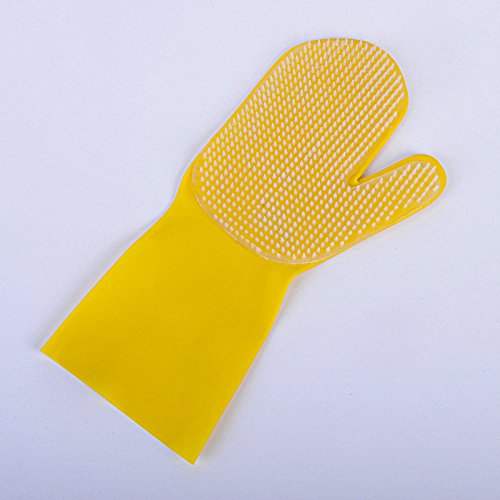 [Australia] - Pet Shower Glove, Pet Bathing Mittens, Dog Grooming Brush, Waterproof Rubber Bath Brush with Long Sleeve, for Dog and Cats with Short to Long Hair 