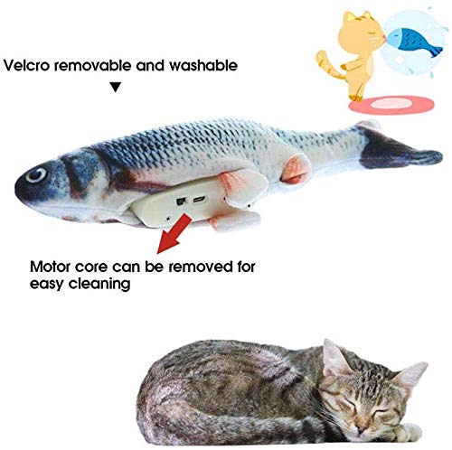 [Australia] - Jootopia Floppy Fish cat Toy, Electric Moving Catnip Kicker Toys, Interactive Dancing cat Toys for Indoor Cats Mackerel 