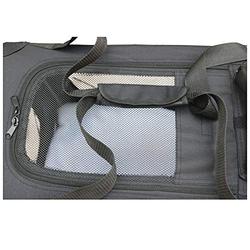 HugglePets Lightweight Fabric Dog Crate Carrier, with Mat and Treat Food Bag - Small Black - PawsPlanet Australia