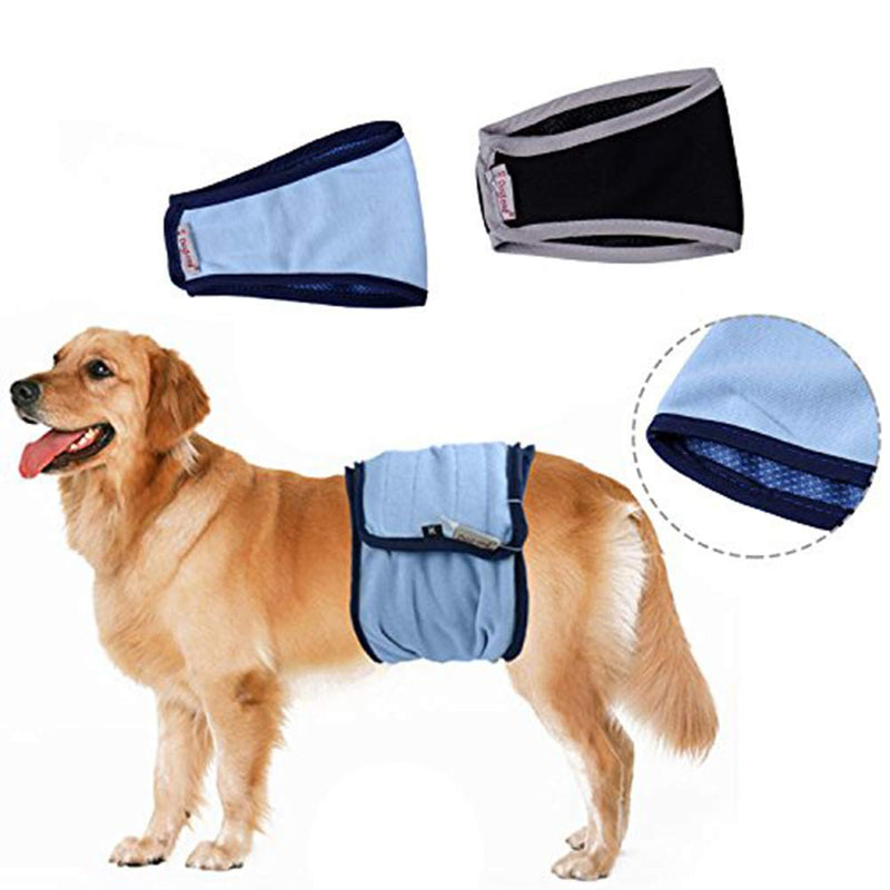 [Australia] - ZEEY 2 Packs Dog Washable Male Diapers, Sanitary Male Dog Protector Pants Reusable Male Dog Pants L 