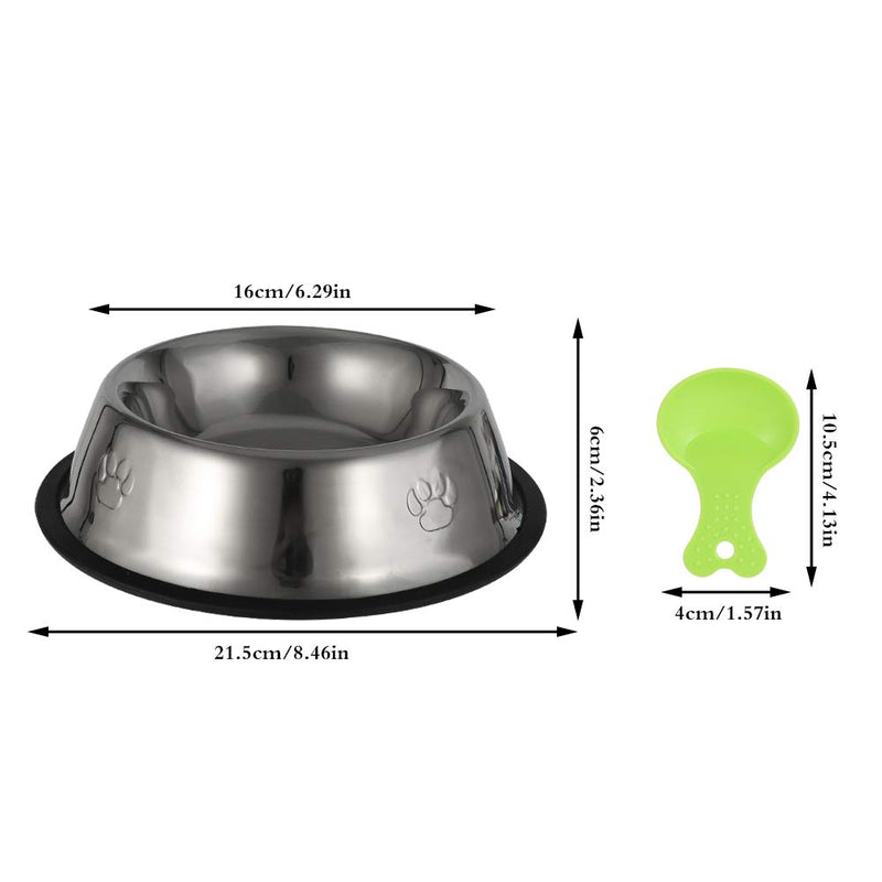 Yorgewd 2 Pack 8.5 In Dog Bowl Stainless Steel Double Non-Slip Slow Feeder Pet Bowls for Food Water Preventing Choking Fun with 2 Spoon Feeding Bowls (M) - PawsPlanet Australia