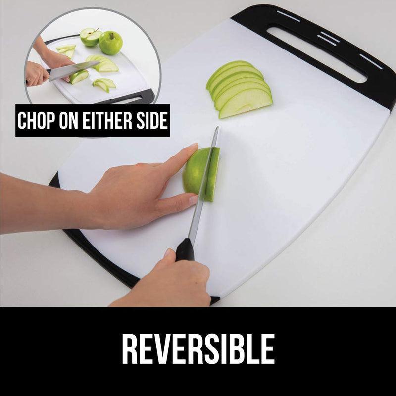 Gorilla Grip Cutting Board Set of 3 and Kitchen Shears, Both in Black Color, Shears Include Blade Cover, 2 Item Bundle - PawsPlanet Australia