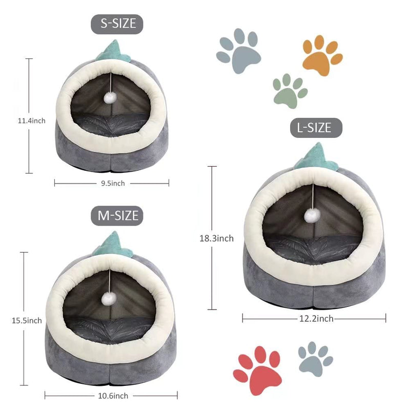 Cat Beds for Indoor Cats - Small Dog Bed with Anti-Slip Bottom, Machine Washable Cat Bed with Waterproof Bottom, Peach Shape to Improve Sleep Cat Cave, Washable and Fluffy Long-haired Sofa Bed (Small) - PawsPlanet Australia
