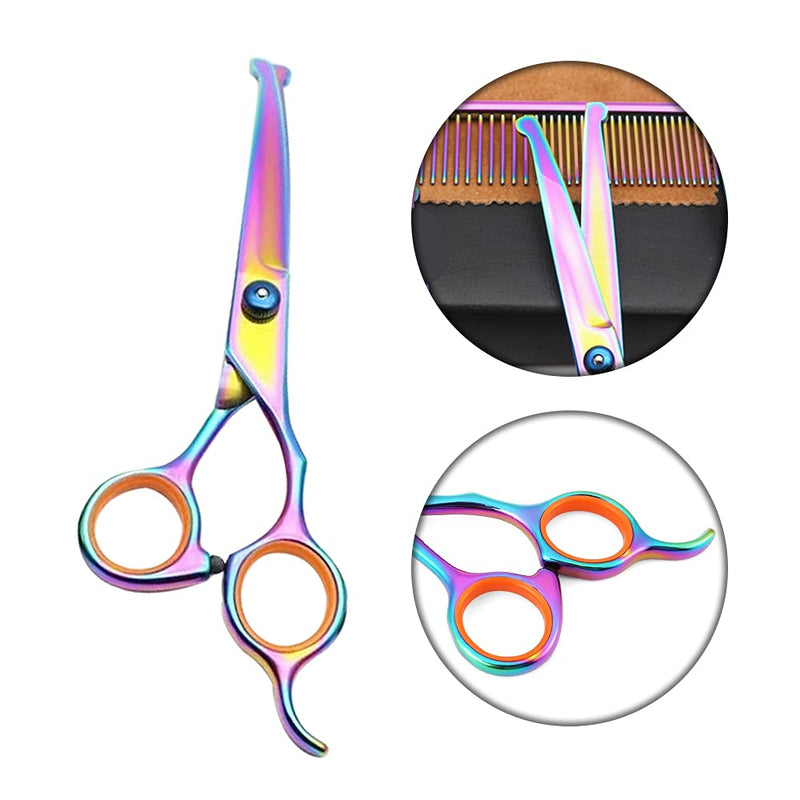 Dog Grooming Scissors Stainless Steel Pet Curved Shears Cutting Trimming Scissors with Round Tip for Grooming Dogs Cats - PawsPlanet Australia